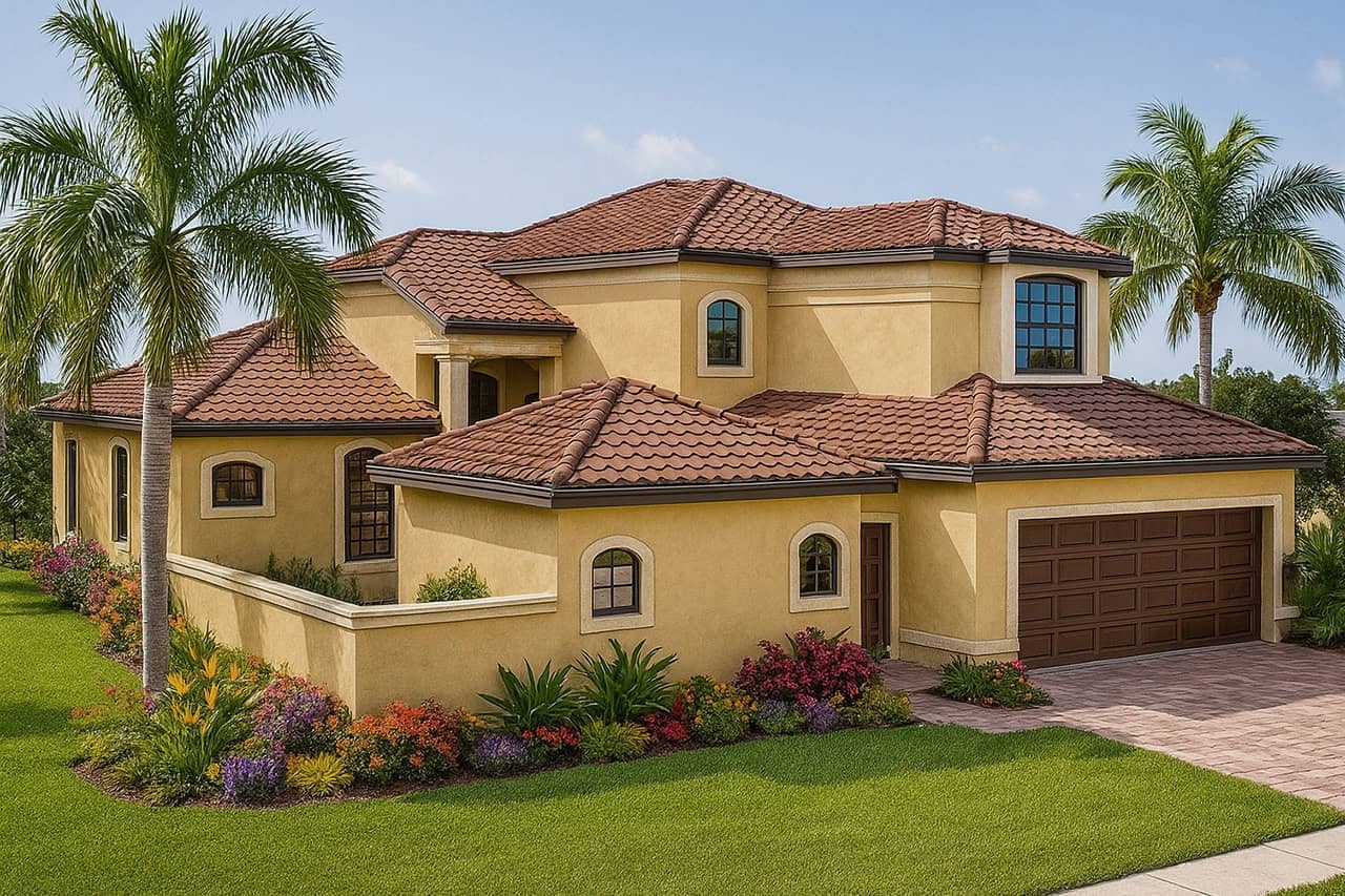 This image shows the Southwest Style for this set of house plans.