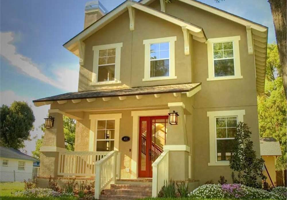 Color photograph of Craftsman home plan (ThePlanCollection: House Plan #116-1007)