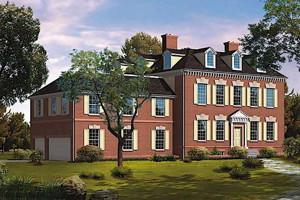Colonial home (ThePlanCollection: Plan #137-1322)