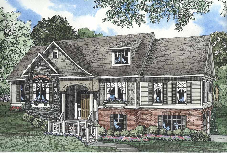 Front elevation of Southern home (ThePlanCollection: House Plan #153-1262)