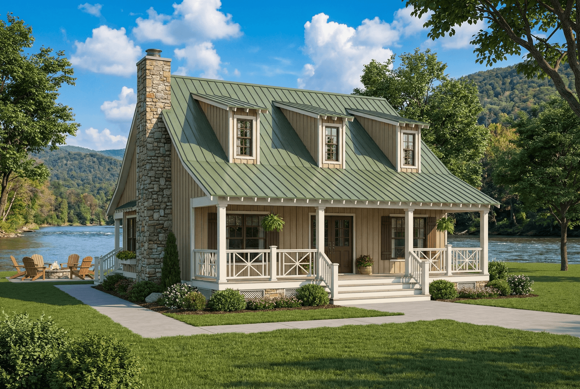 Front elevation of Country home (ThePlanCollection: House Plan #153-1656)