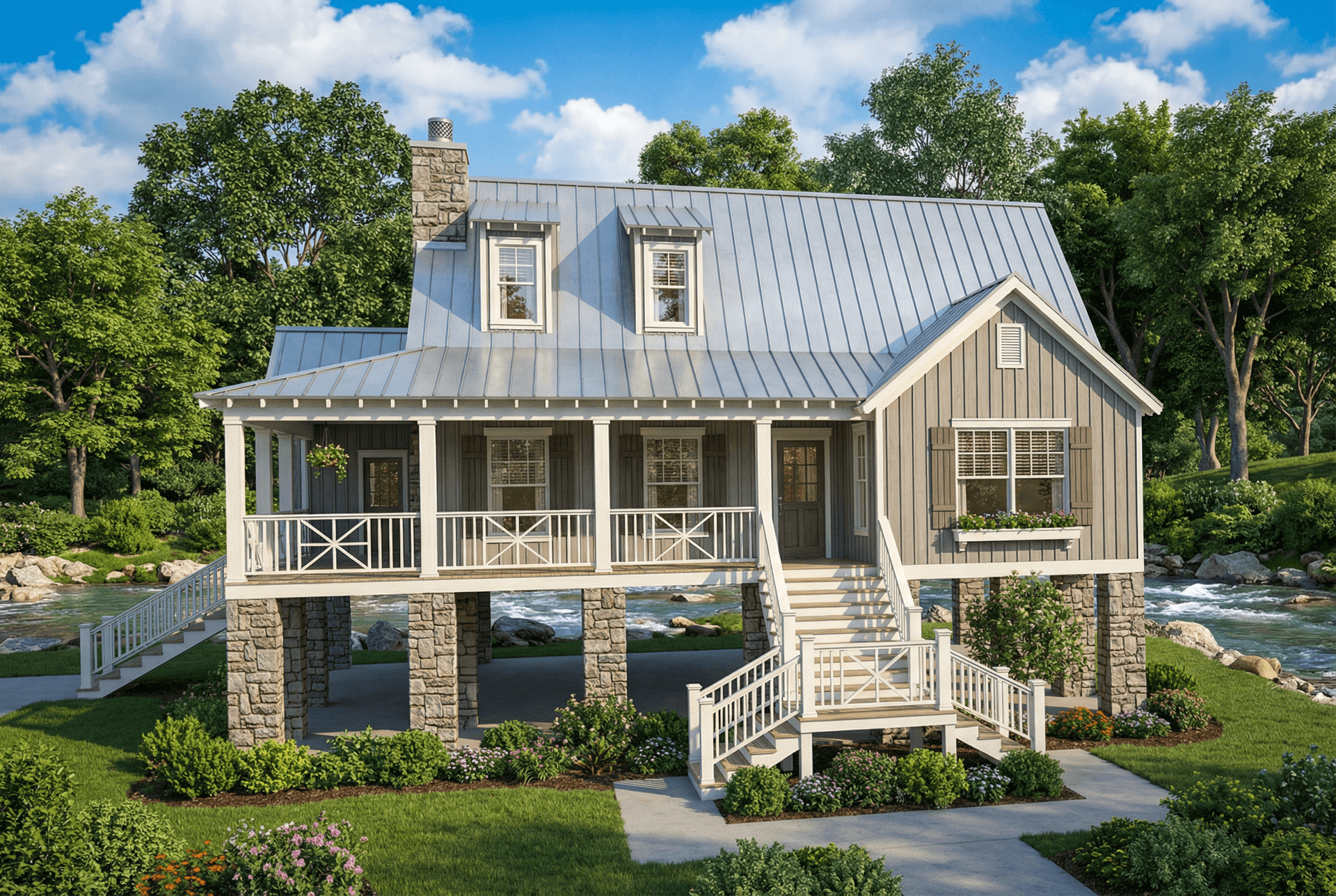 Front elevation of Country home (ThePlanCollection: House Plan #153-1899)