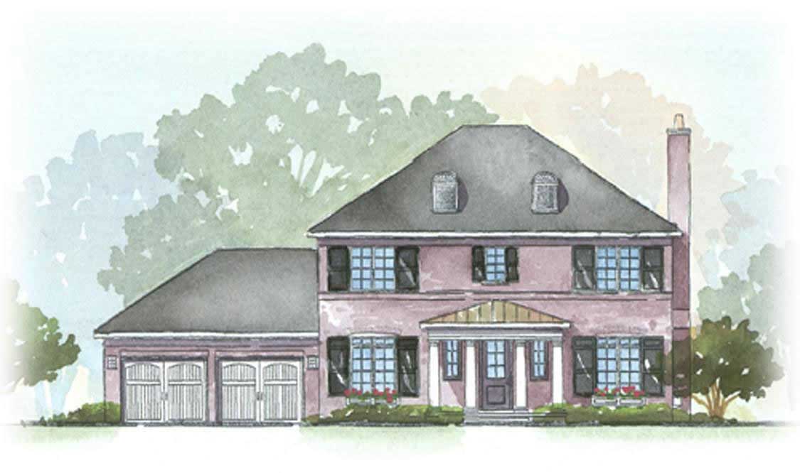 This is a colored rendering of these Georgian Homeplans.