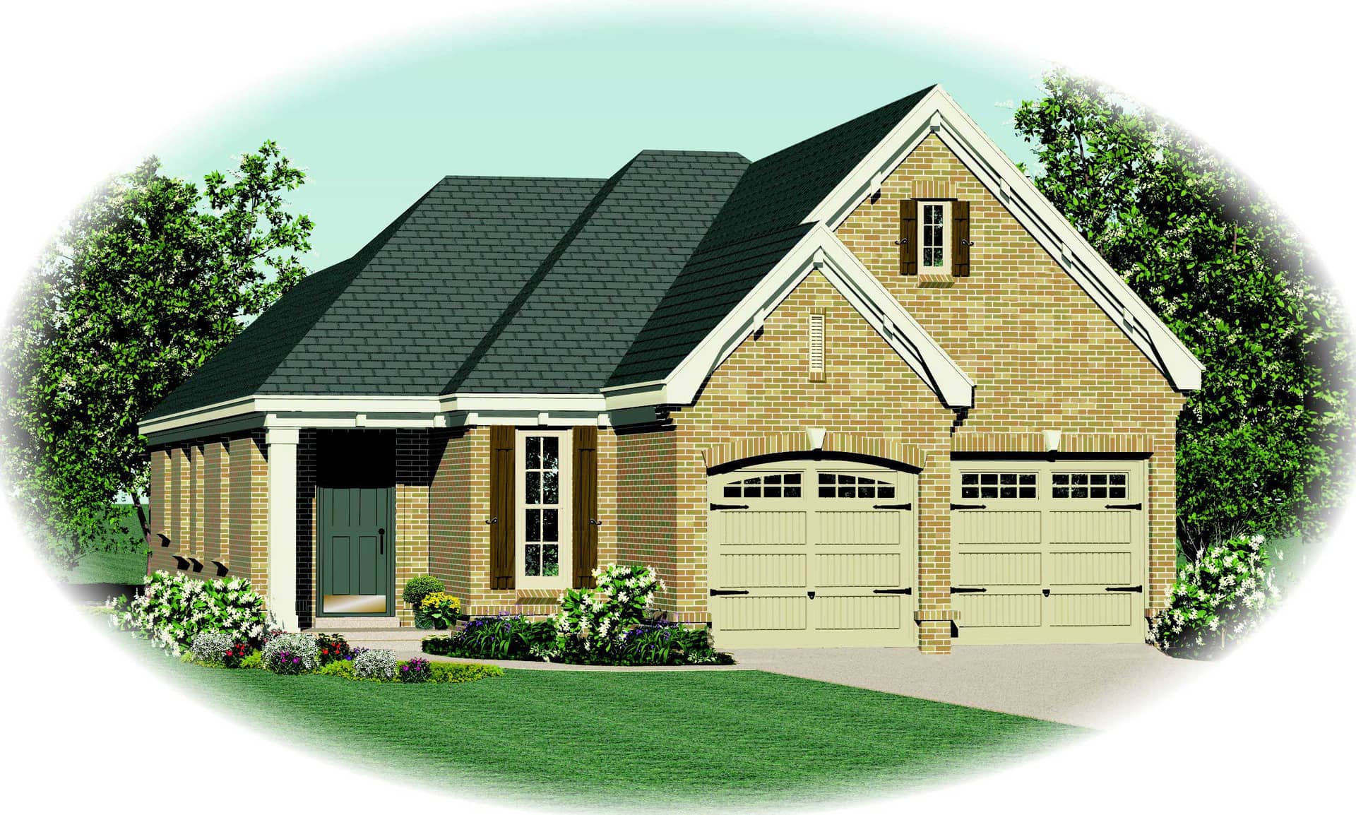 Front view of Cape Cod home (ThePlanCollection: House Plan #170-1501)
