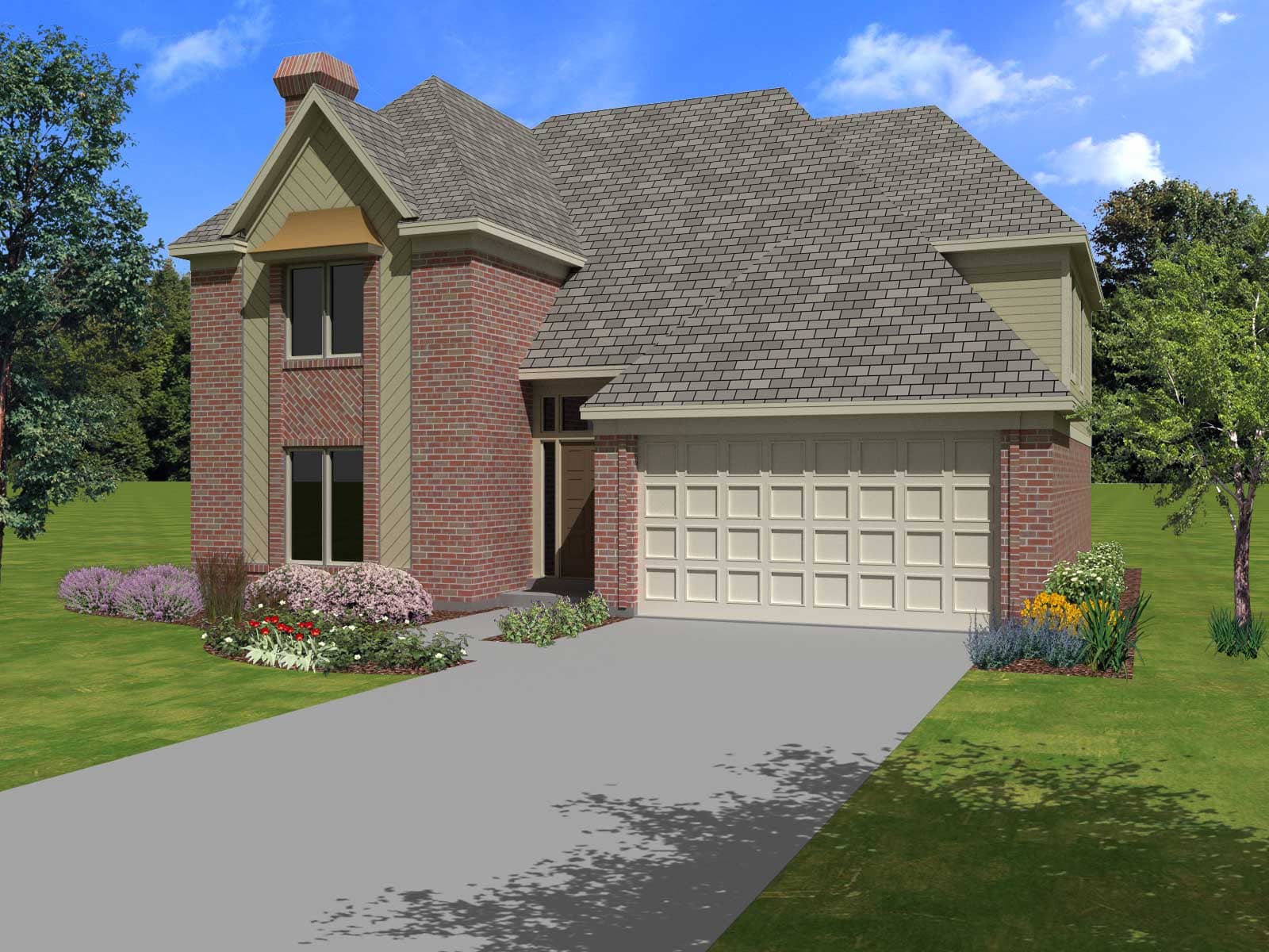 Front view of Contemporary home (ThePlanCollection: House Plan #170-1563)