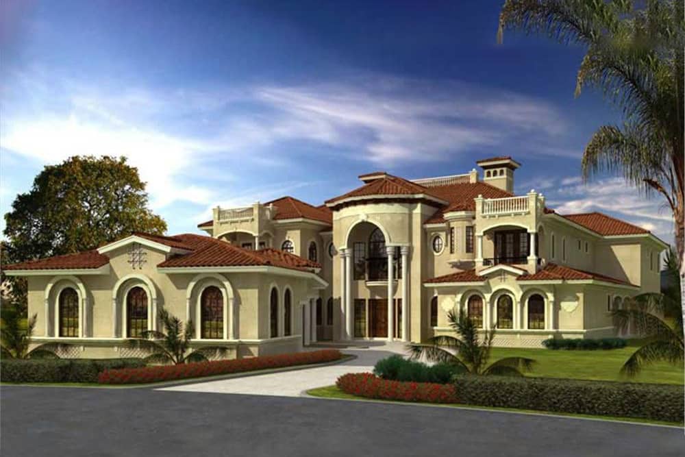 Luxury home plan (ThePlanCollection: House Plan #107-1024)