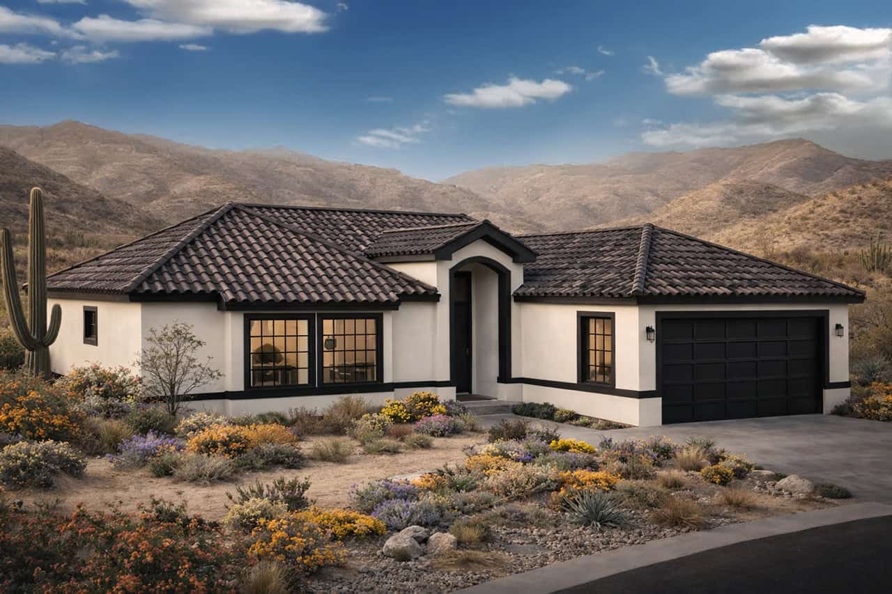 3-Bedroom, 1636 Sq Ft Mediterranean House Plan - 108-1372 - Front Exterior