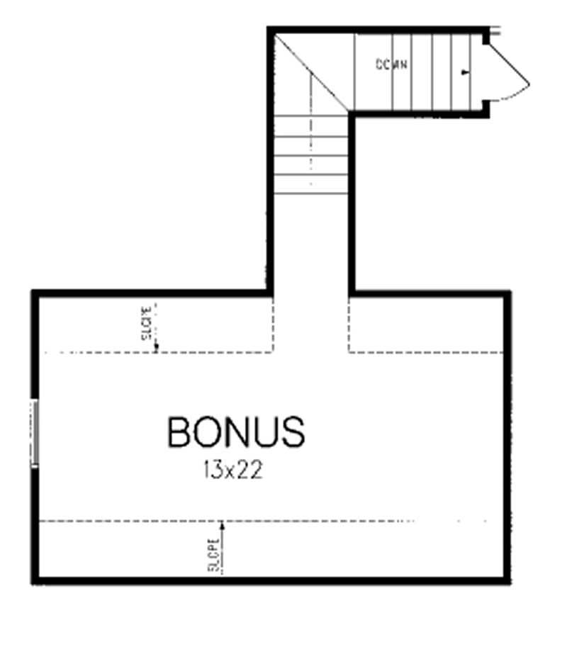 Upper Level Bonus Room Floor Plan