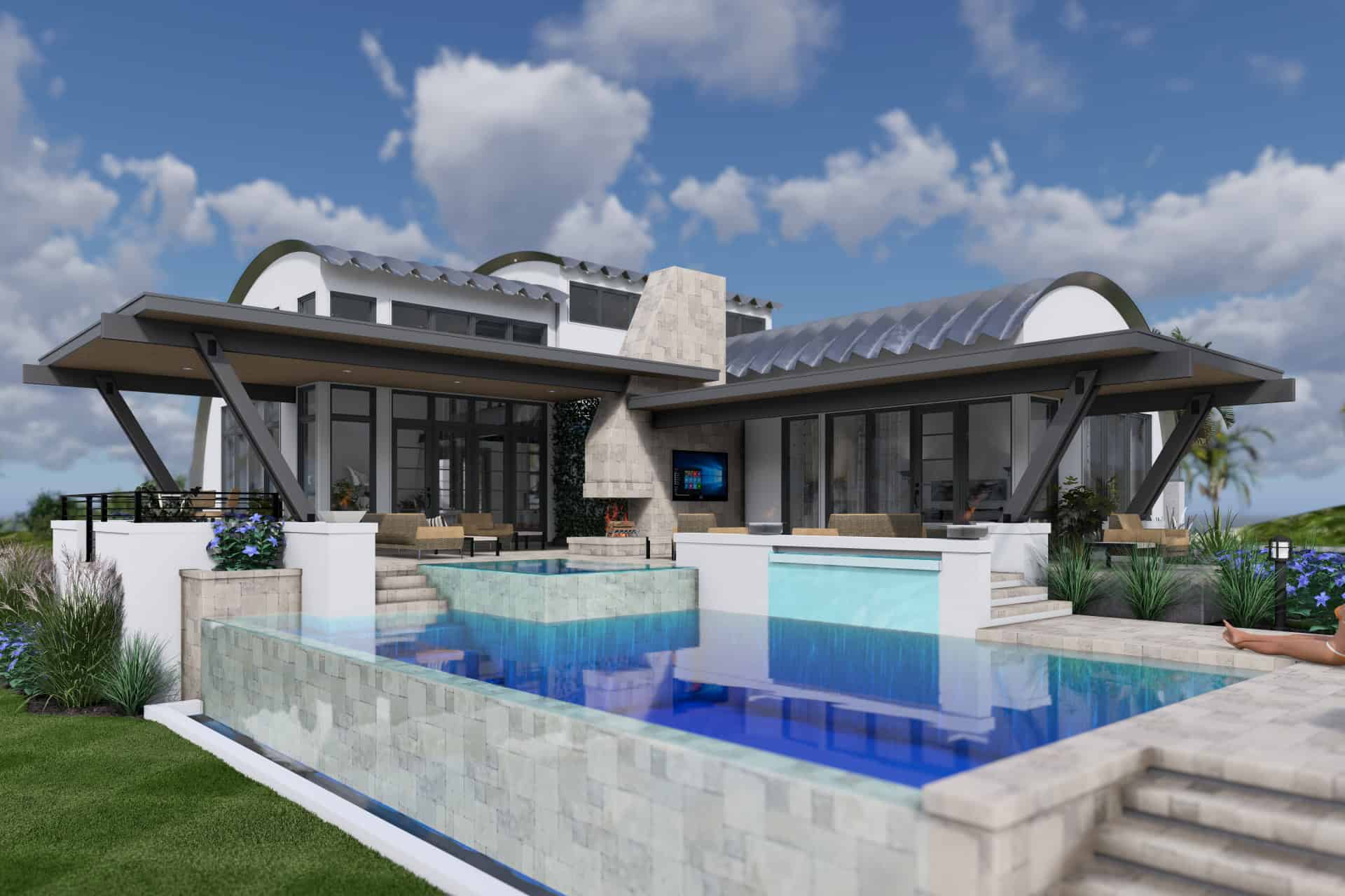 3-Bedroom, 2490 Sq Ft Contemporary House Plan - 117-1145 - Front Exterior