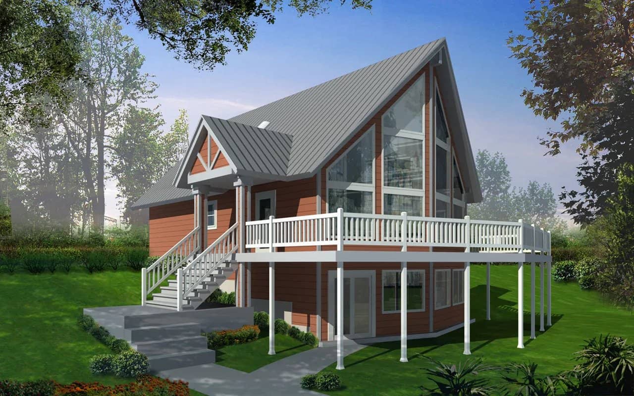 3-Bedroom, 1557 Sq Ft Contemporary Home Plan - 119-1000 - Main Exterior