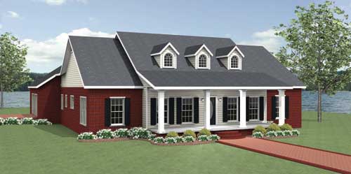 3-Bedroom, 2048 Sq Ft Country Home Plan - 123-1005 - Main Exterior