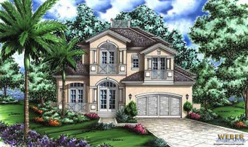 Front elevation of Coastal home (ThePlanCollection: House Plan #133-1009)