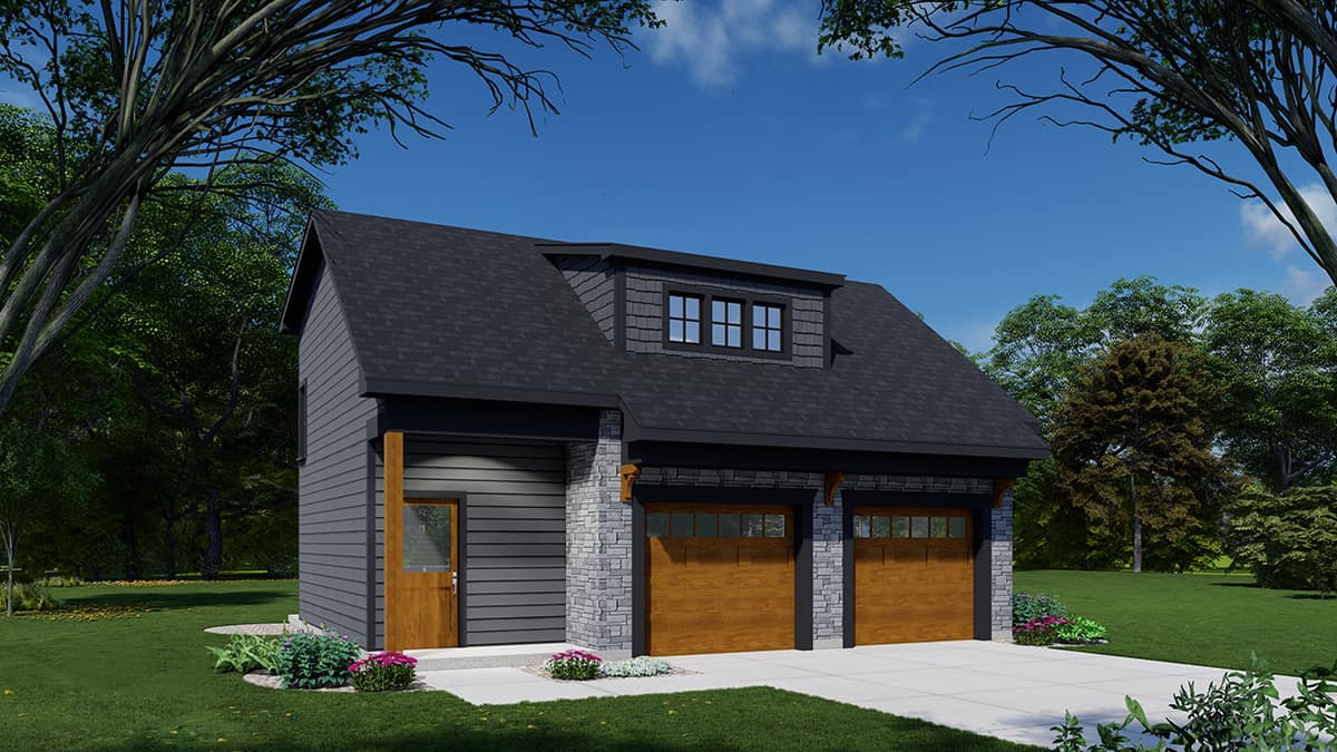 1 Bedrm, 617 Sq Ft Garage w/Apartments | Plan #163-1111