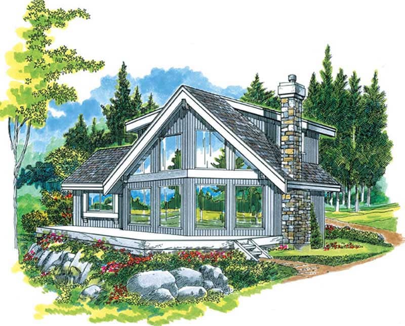 Front elevation of Small House Plans home (ThePlanCollection: House Plan #167-1294)
