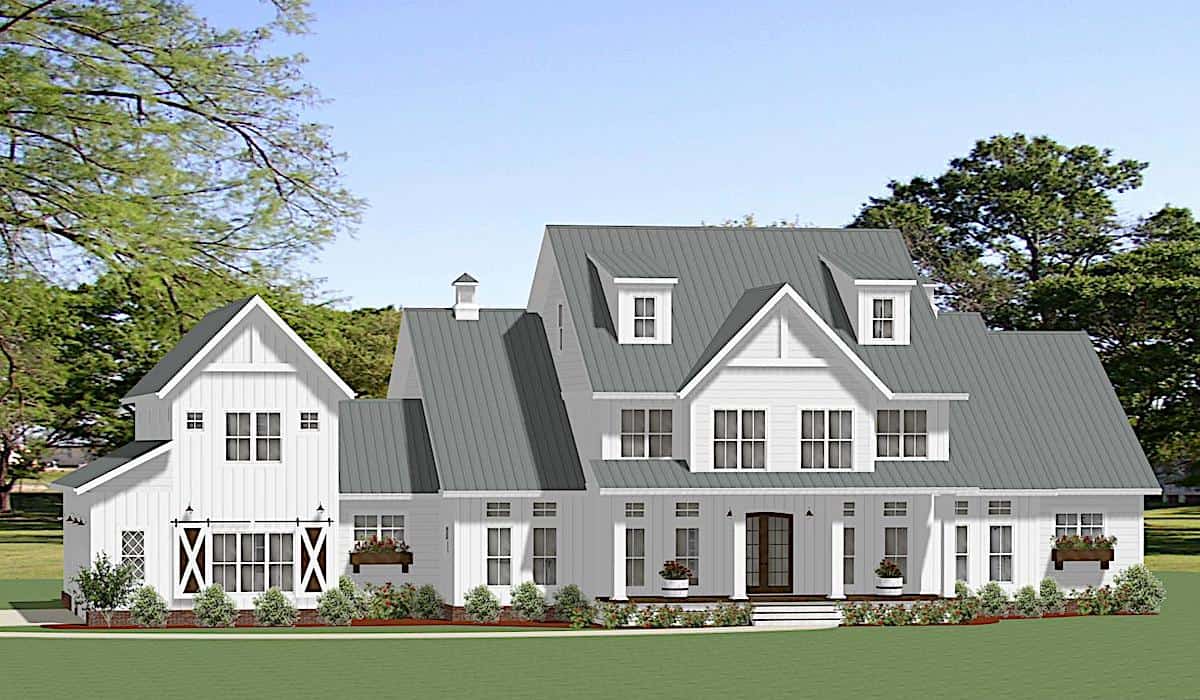 5-Bedroom, 4455 Sq Ft Modern Farmhouse Home Plan - 189-1140 - Main Exterior
