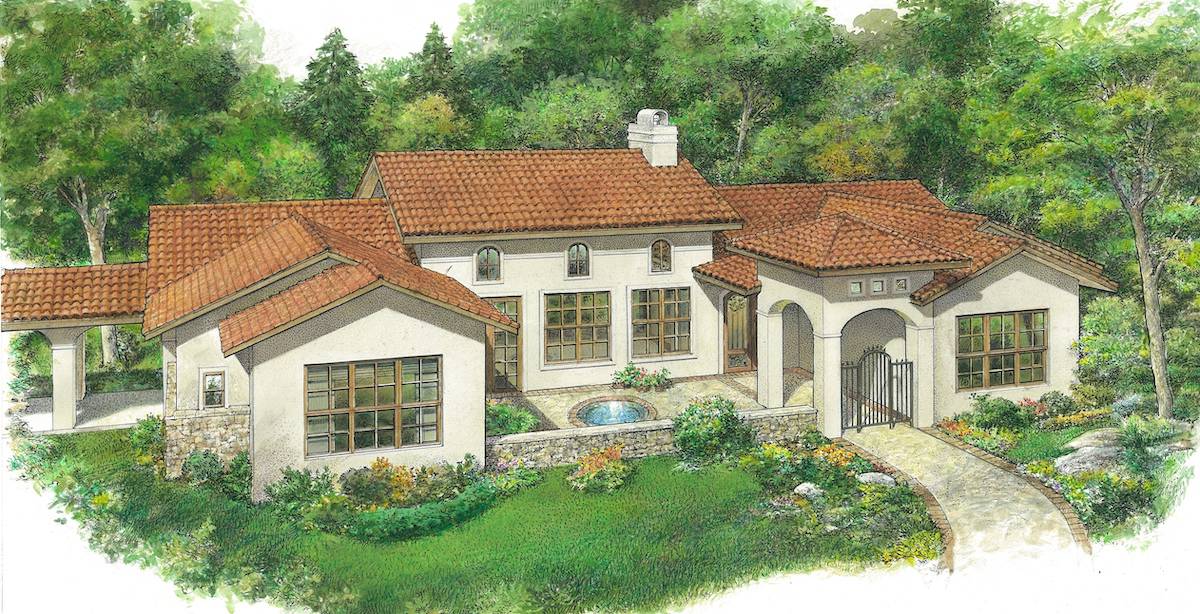 3-Bedroom, 2357 Sq Ft Mediterranean Home - Plan #192-1064 - Main Exterior