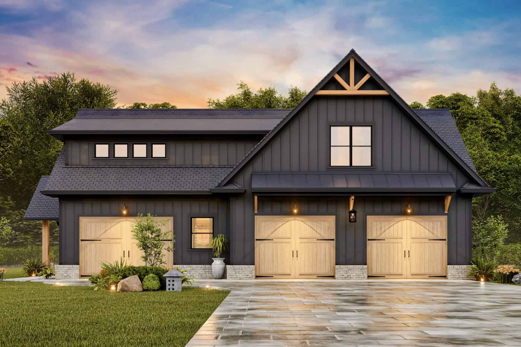 1-Bedroom, 1544 Sq Ft Garage w/Apartments Home Plan #198-1184 - Main Exterior