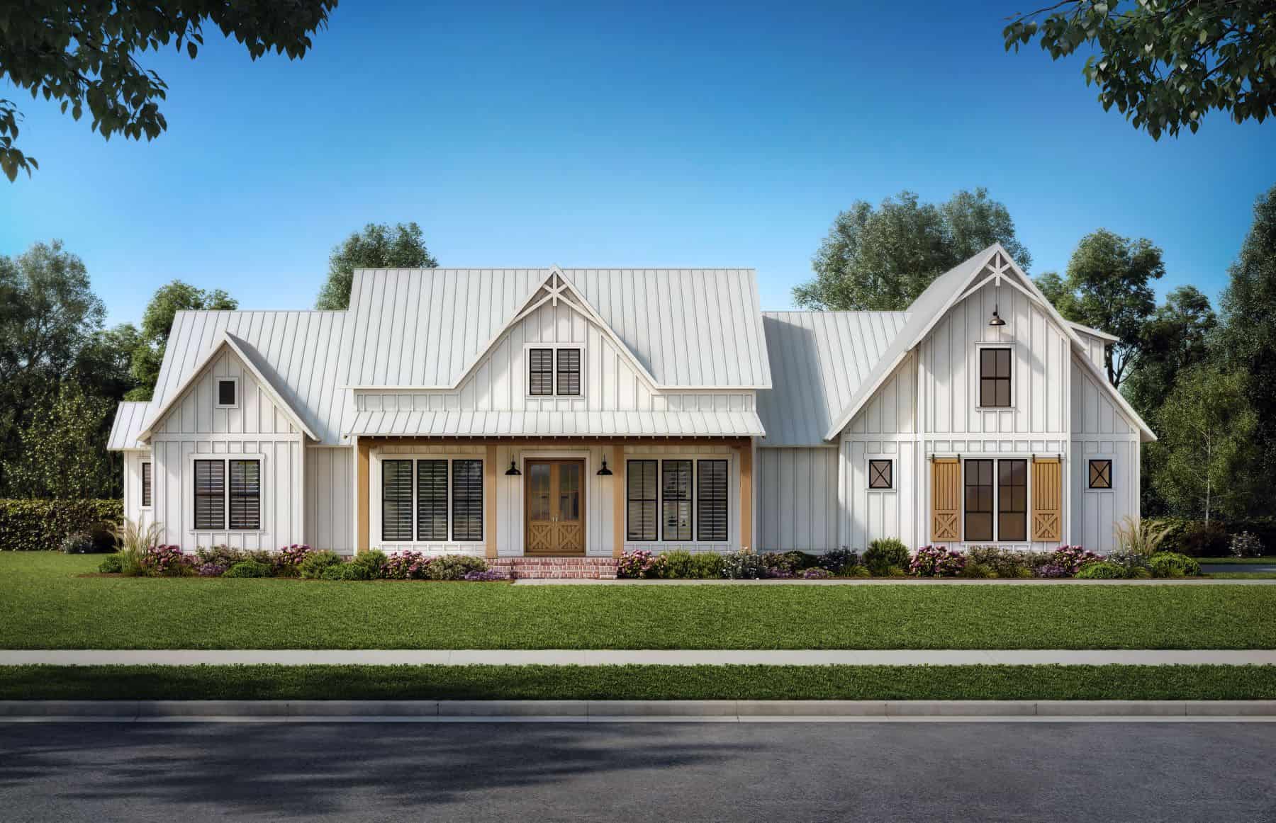 4-Bedroom, 2951 Sq Ft Farmhouse House Plan - 206-1069 - Front Exterior