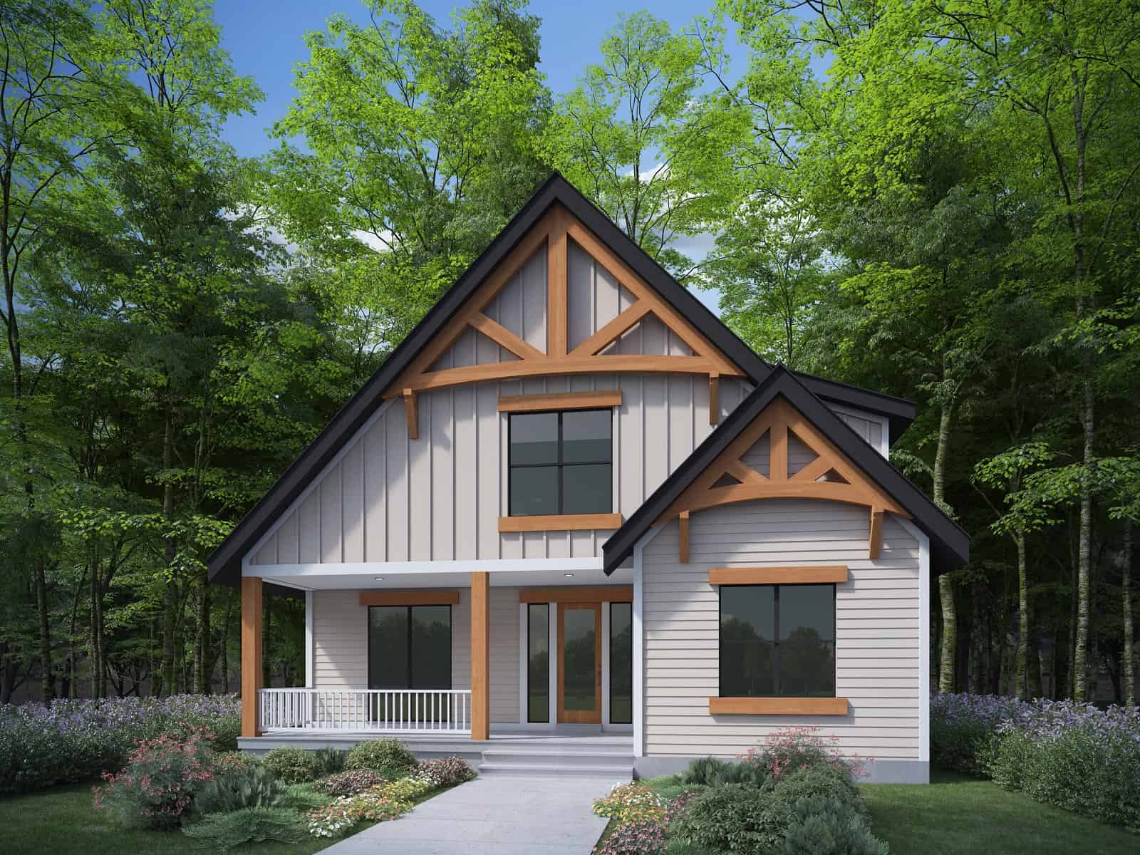 5-Bedroom, 3688 Sq Ft Farmhouse Home Plan - 208-1033 - Main Exterior