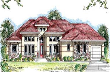 1-Bedroom, 2613 Sq Ft Mediterranean Home Plan - 100-1007 - Main Exterior