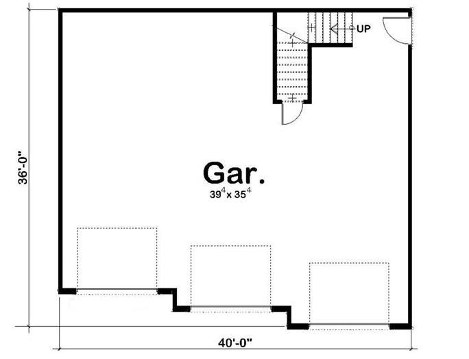 Garage Style 3-car Garage Plan, 1362 Sq Ft | Floor Plan #100-1153