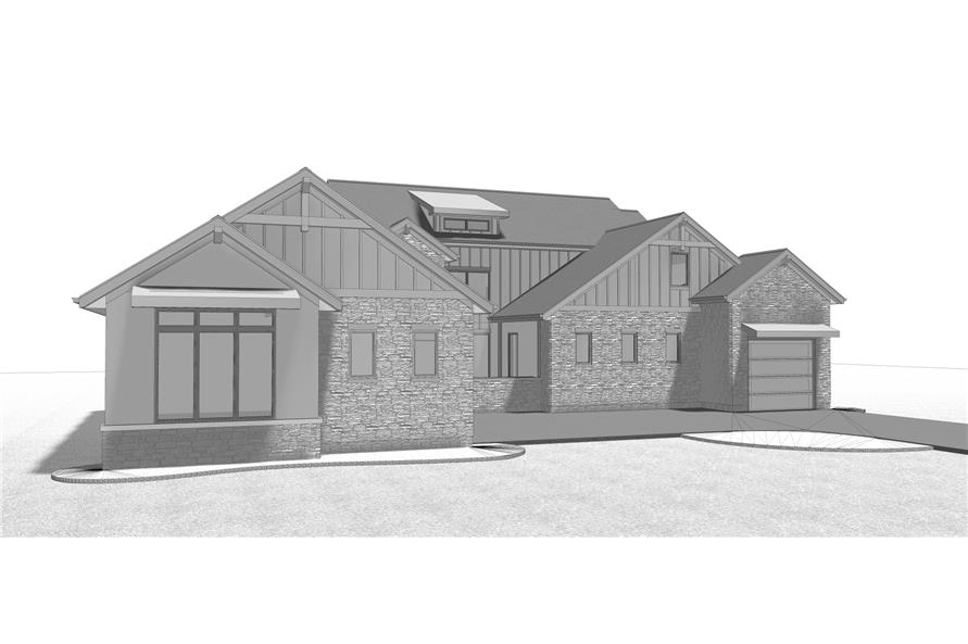 Home Plan Front Elevation of this 4-Bedroom,2969 Sq Ft Plan -100-1209