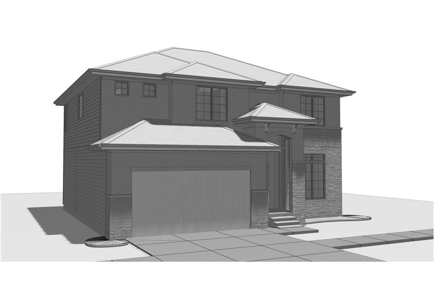 Front View of this 4-Bedroom, 2158 Sq Ft Plan - 100-1220