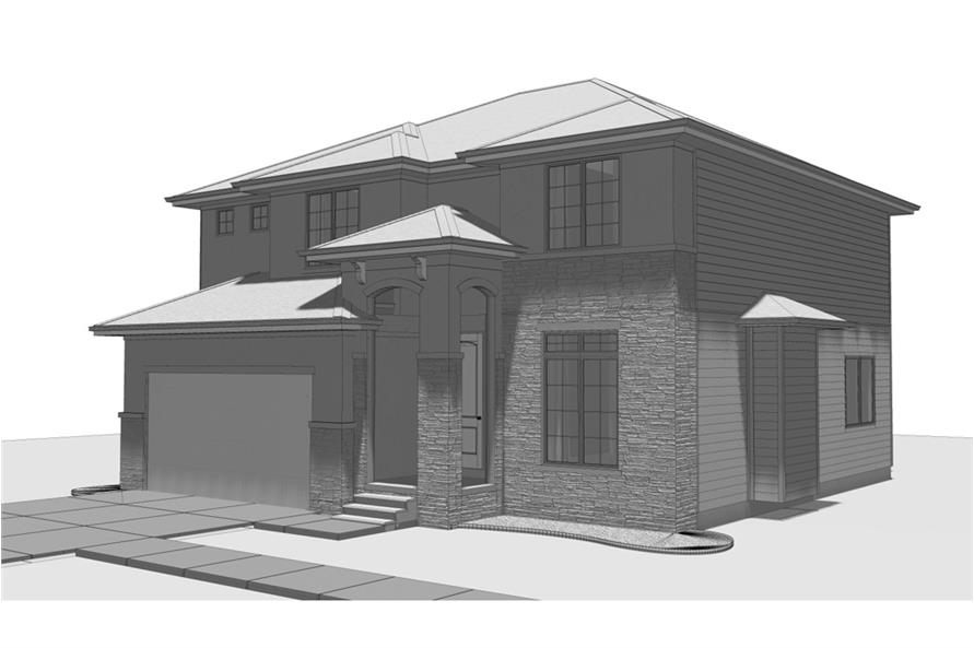 Front View of this 4-Bedroom, 2158 Sq Ft Plan - 100-1220