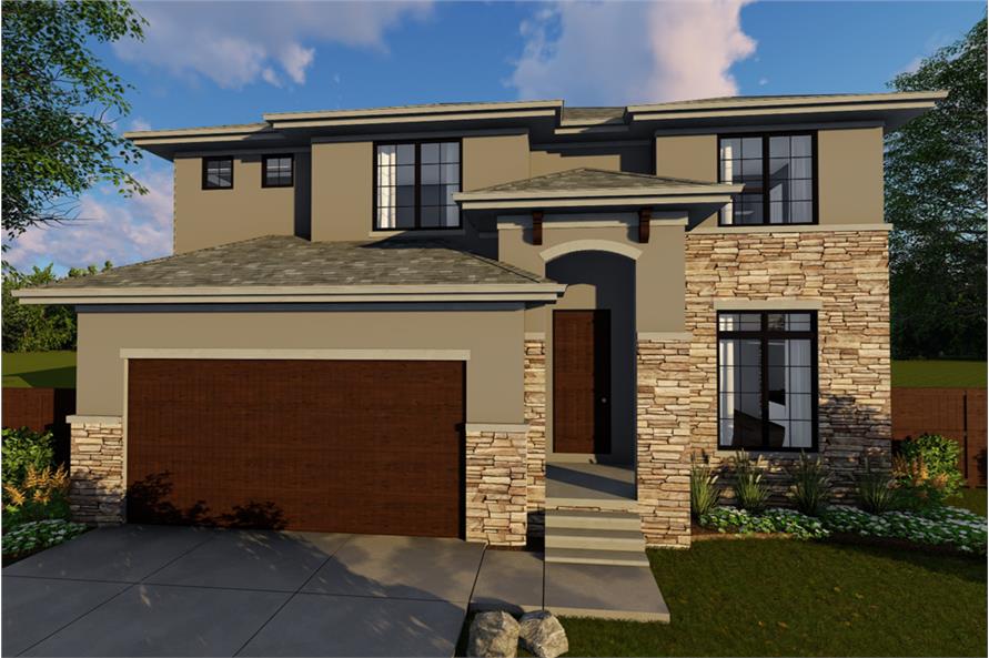 Front View of this 4-Bedroom, 2158 Sq Ft Plan - 100-1220