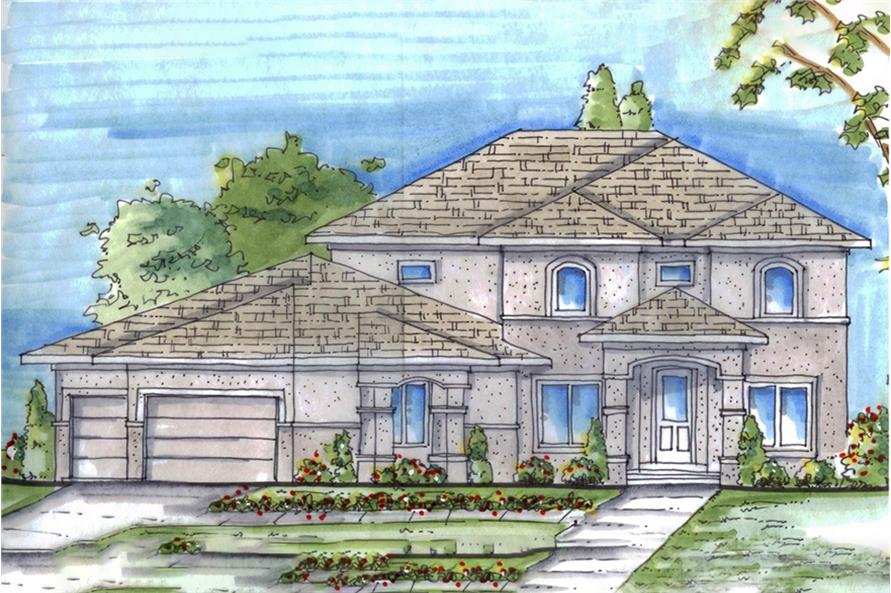 4-Bedroom, 3012 Sq Ft Mediterranean Home Plan - 100-1243 - Main Exterior