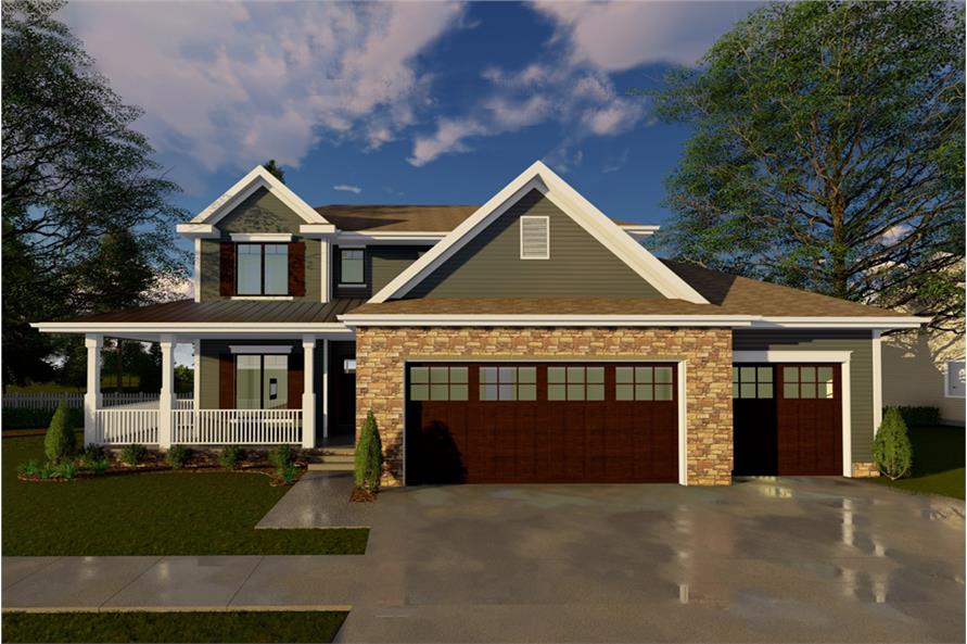 4-Bedroom, 2263 Sq Ft Traditional House Plan - 100-1272 - Front Exterior