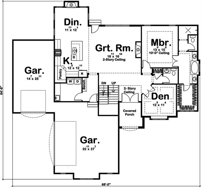 Mediterranean House Plan - 4 Bedrms, 3.5 Baths - 2667 Sq Ft - #100-1309