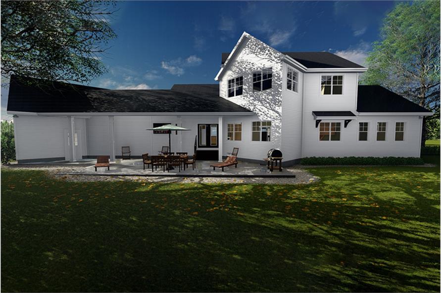 Rear View of this 4-Bedroom, 2904 Sq Ft Plan - 100-1318