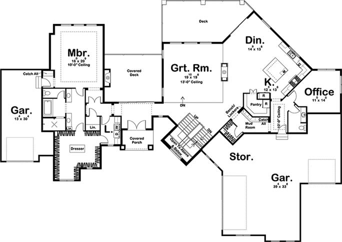 Mediterranean Home Plan - 3 Bedrms, 3.5 Baths - 4230 Sq Ft - #100-1324