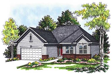 3-Bedroom, 1370 Sq Ft Contemporary Home Plan - 101-1042 - Main Exterior