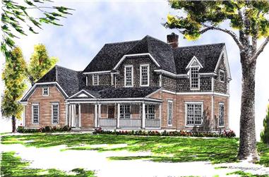 4-Bedroom, 2301 Sq Ft Colonial Home Plan - 101-1115 - Main Exterior