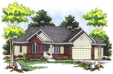 4-Bedroom, 2629 Sq Ft Ranch House Plan - 101-1129 - Front Exterior