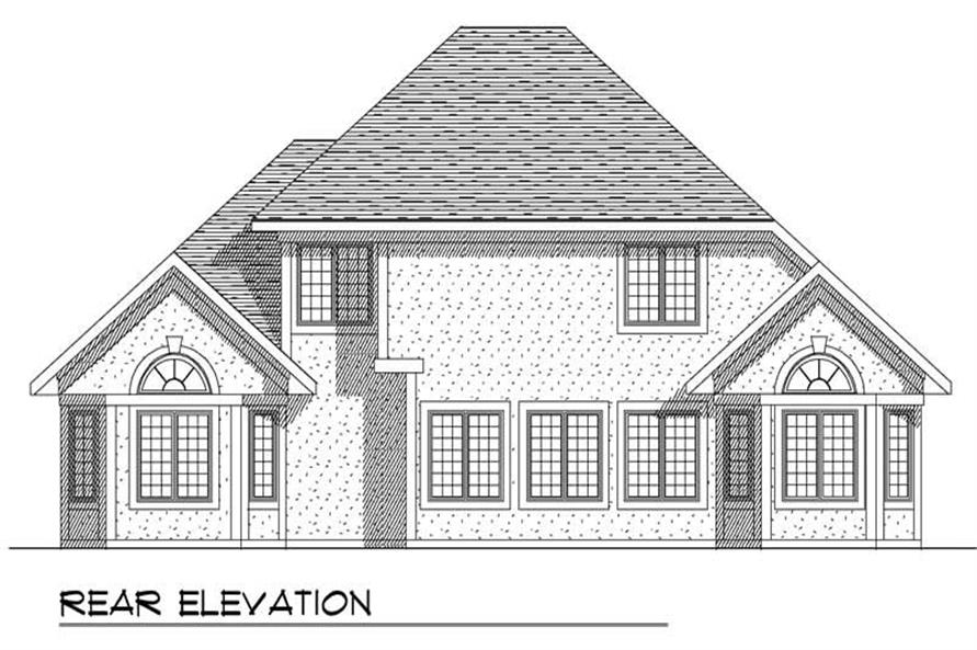 Home Plan Rear Elevation of this 4-Bedroom,2712 Sq Ft Plan -101-1152