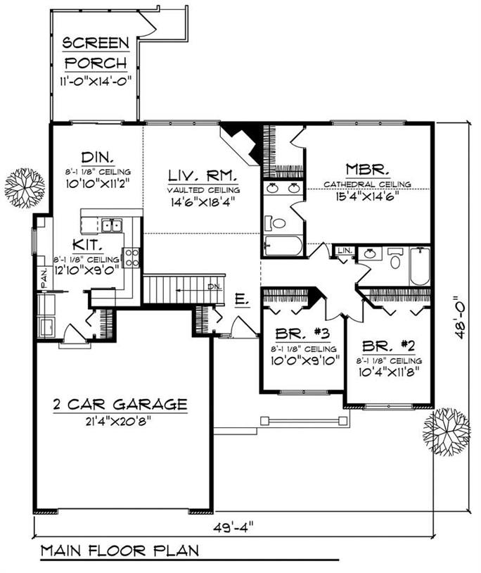 Ranch Home with 4 Bdrms, 2129 Sq Ft | House Plan #101-1163