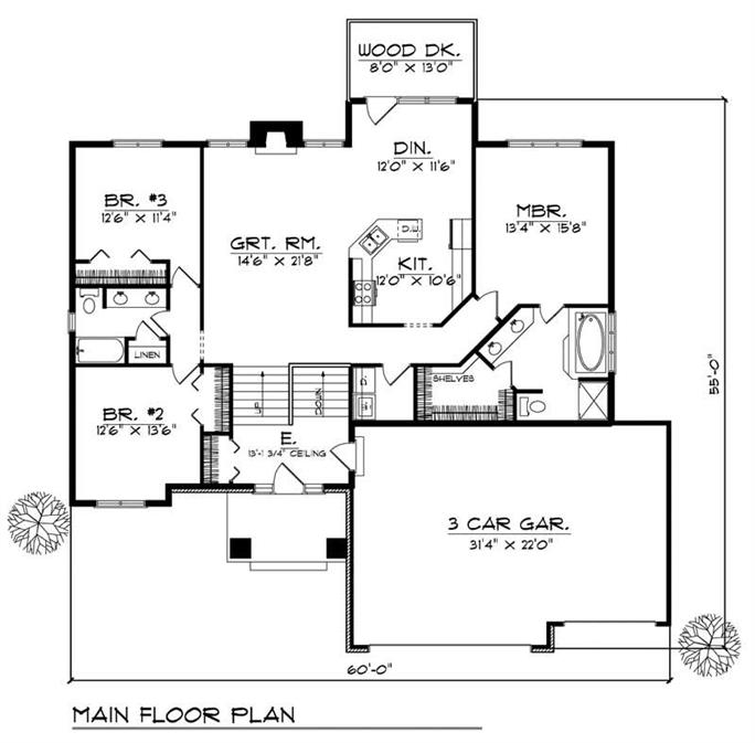 Ranch Home with 3 Bdrms, 1806 Sq Ft | House Plan #101-1241