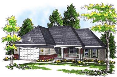 3-Bedroom, 1657 Sq Ft Ranch House Plan - 101-1250 - Front Exterior