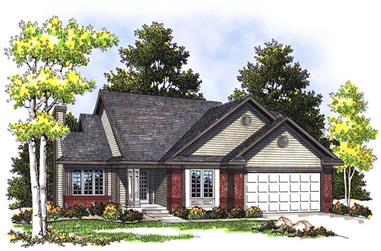 3-Bedroom, 1462 Sq Ft Ranch House Plan - 101-1259 - Front Exterior