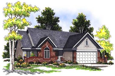 3-Bedroom, 1763 Sq Ft Ranch Home Plan - 101-1272 - Main Exterior