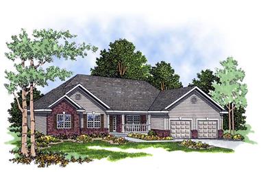 3-Bedroom, 1926 Sq Ft Country House Plan - 101-1277 - Front Exterior