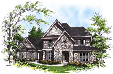 4-Bedroom, 2637 Sq Ft European Home Plan - 101-1307 - Main Exterior