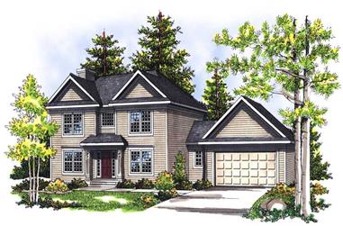 3-Bedroom, 1966 Sq Ft Colonial Home Plan - 101-1324 - Main Exterior