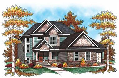 3-Bedroom, 2074 Sq Ft Traditional House Plan - 101-1328 - Front Exterior