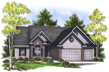 3-Bedroom, 1847 Sq Ft Ranch Home Plan - 101-1396 - Main Exterior