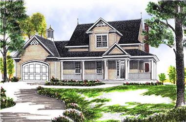 3-Bedroom, 1792 Sq Ft Colonial Home Plan - 101-1412 - Main Exterior