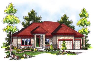 3-Bedroom, 2504 Sq Ft Mediterranean House Plan - 101-1413 - Front Exterior